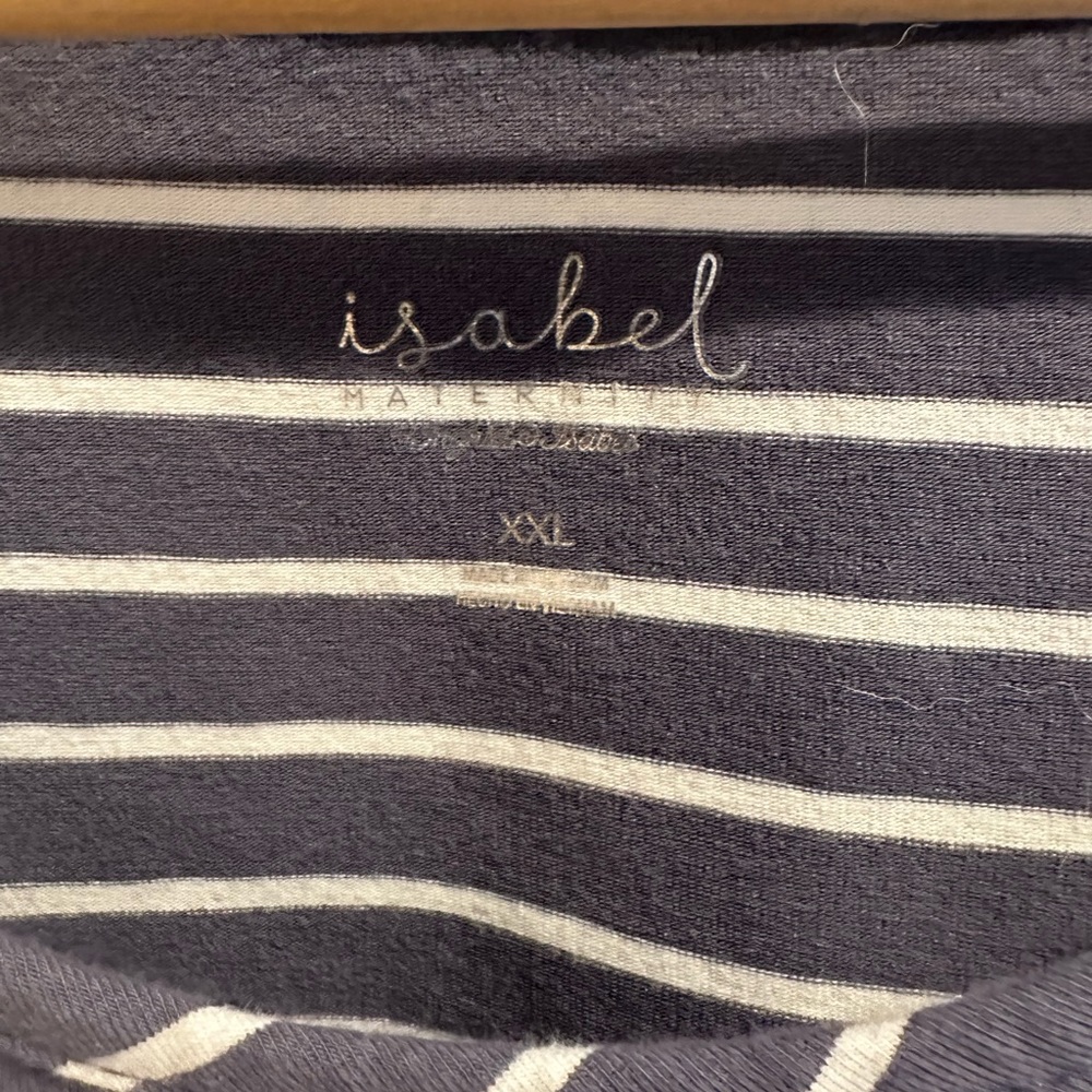 Isabel Maternity gray striped t-shirt dress XXL - Picture 2 of 8